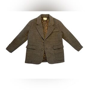 Nutcracker Classic Single‎ Breasted Quilted Lining Wool Men’s Blazer Gray M